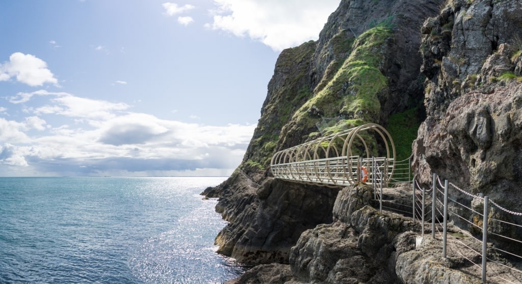 Iconic bridge of Gobbins Guided Coastal Path, Northern Ireland