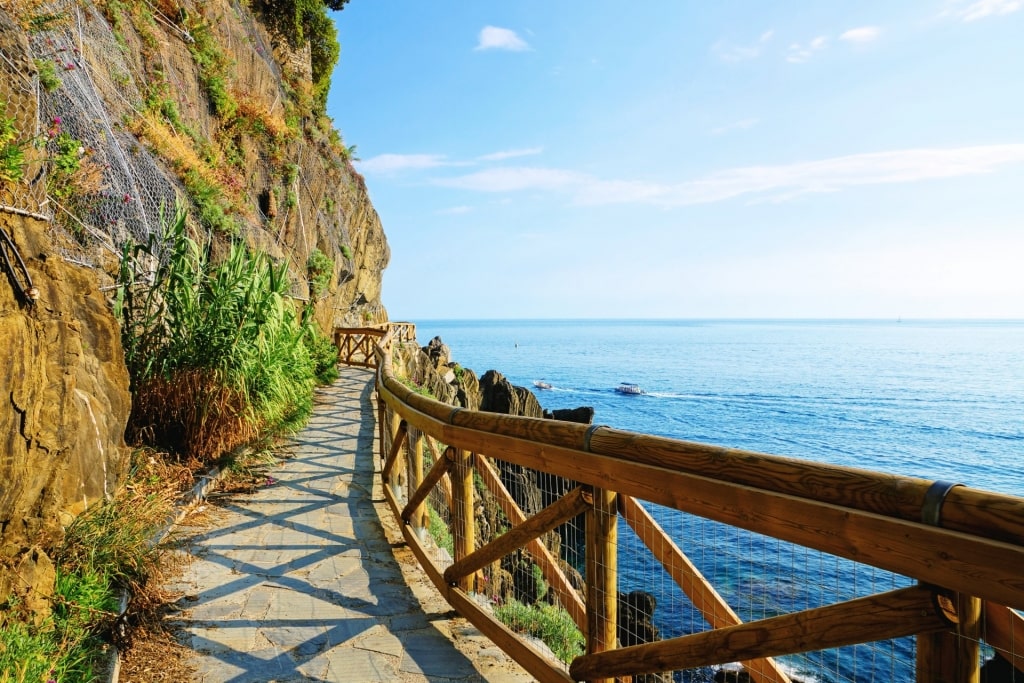 Popular pathway of Sentiero Azzurro (Blue Path), Cinque Terre, Italy