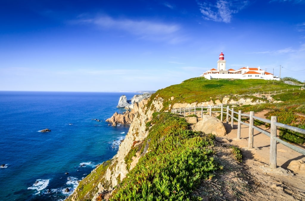 Pathway in Cabo da Roca along Sintra Coast, Lisbon, Portugal