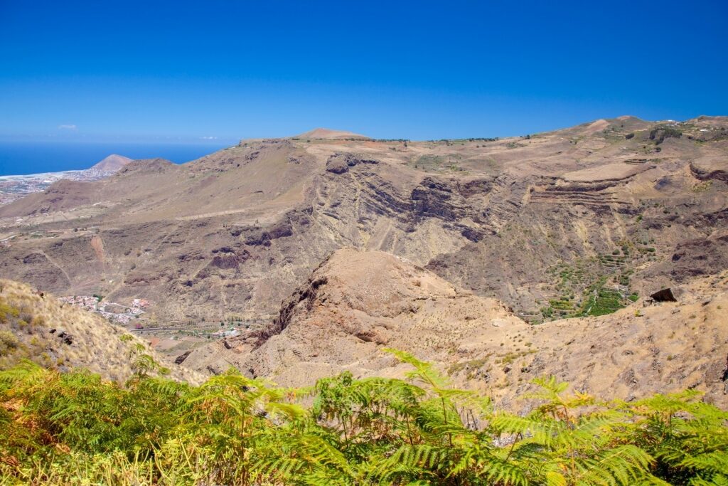 View from the peak of Tamadaba Natural Park in Gran Canaria, Spain