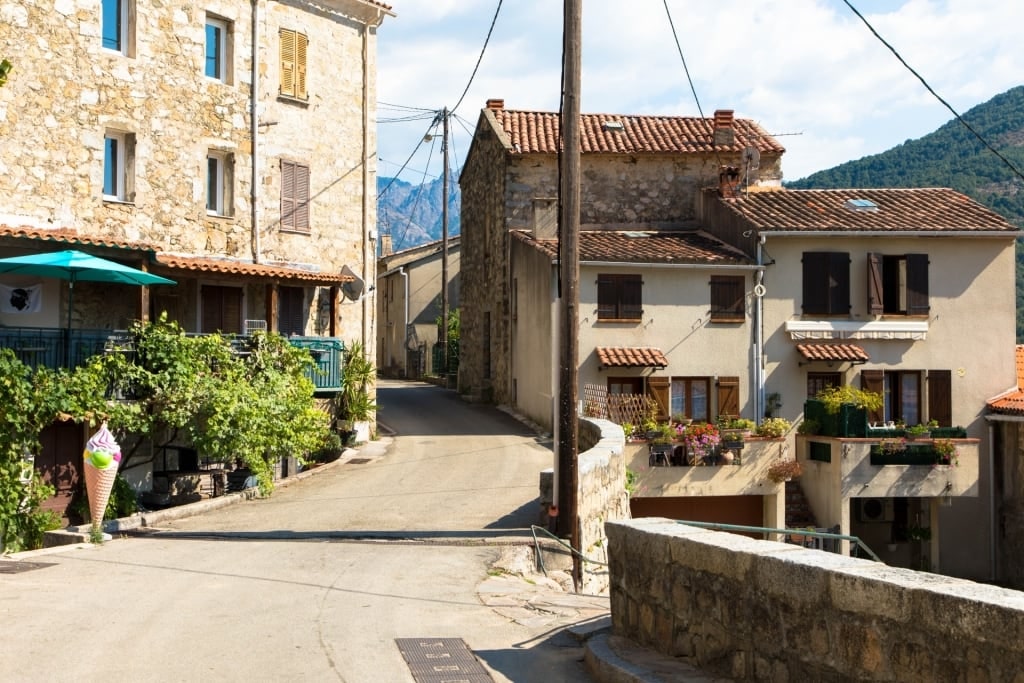 Street in Tolla Village in Ajaccio, France