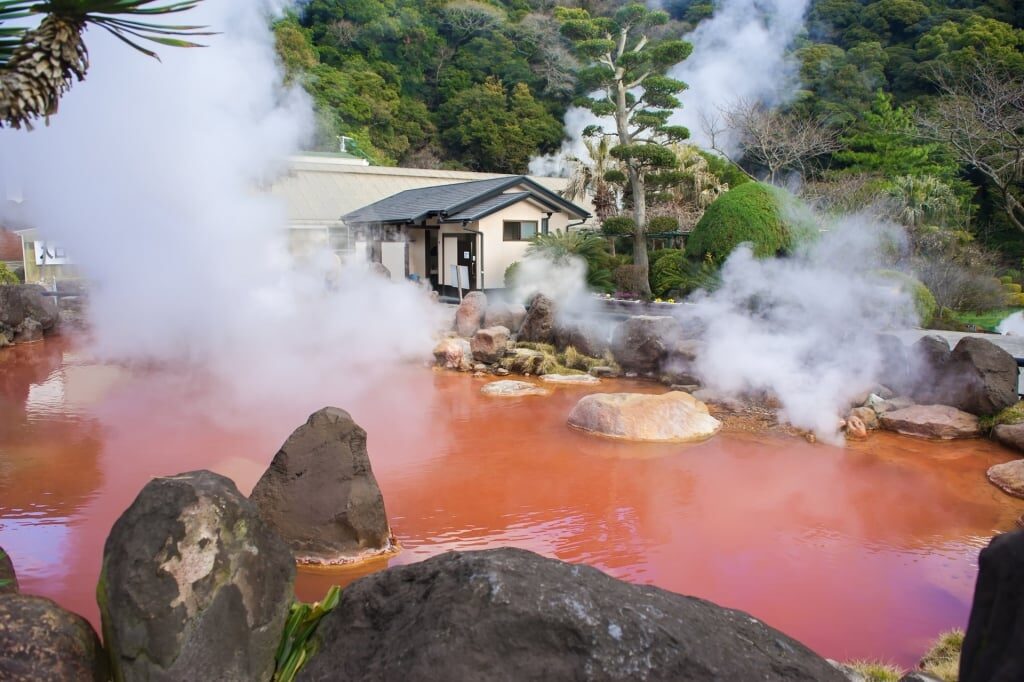 Steaming hot waters of Hells of Beppu, Japan