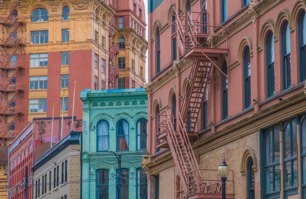 Colorful buildings in Gastown, Vancouver