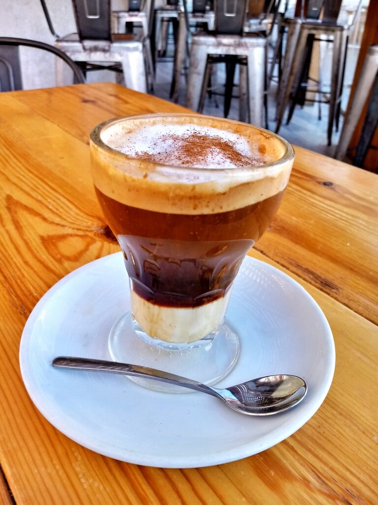 Popular coffee drink in Cartagena Spain called Asiatico