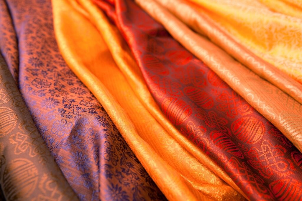 Soft embroidered silk scarves