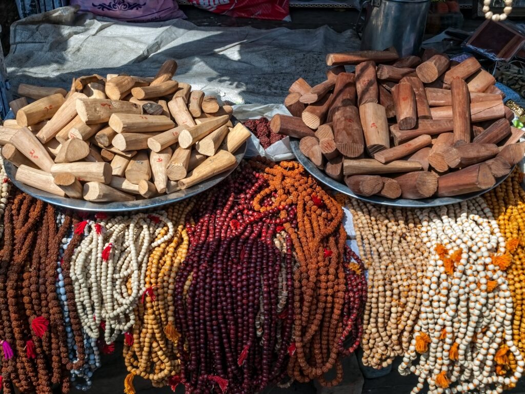 Sandalwood products at a market along Marine Drive, Kochi