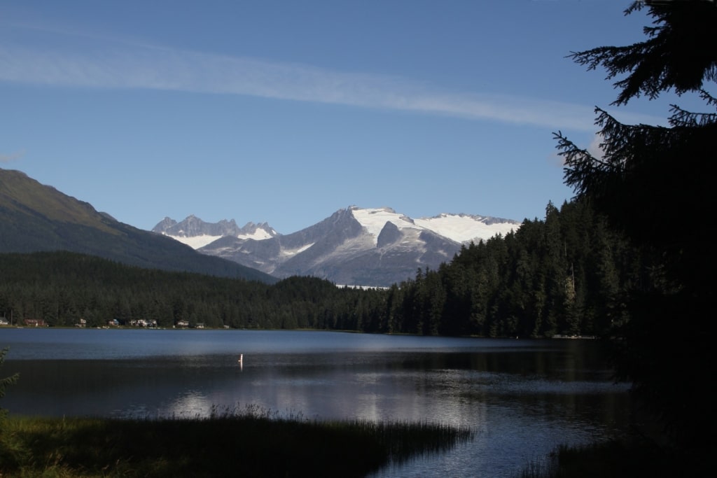 Calm landscape of Auke Lake, Juneau