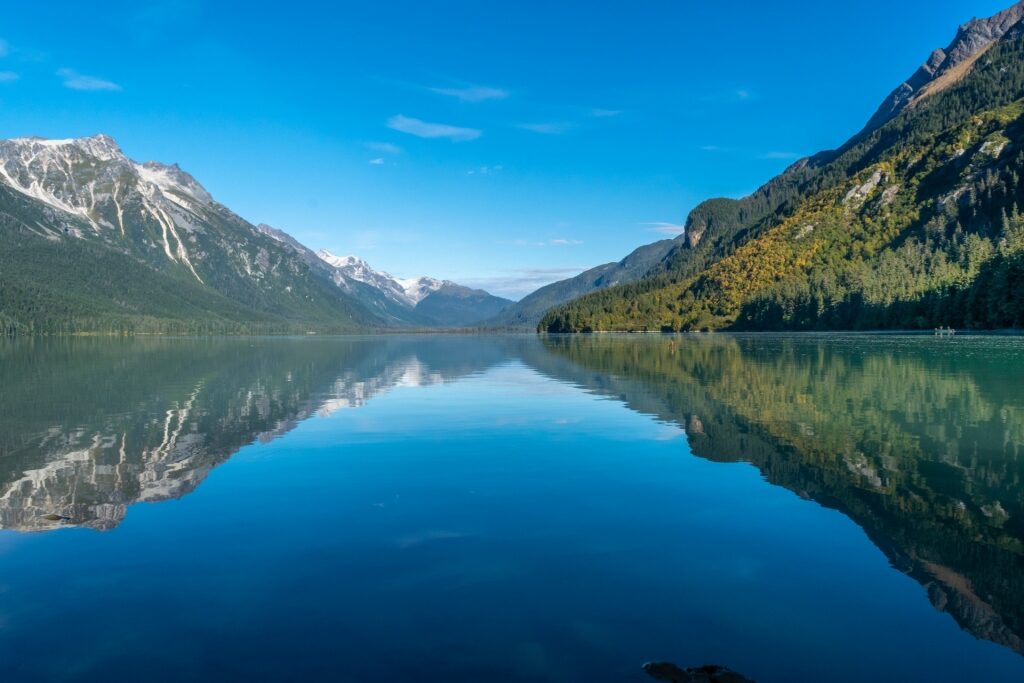 Chilkoot Lake, one of the most beautiful lakes in Alaska