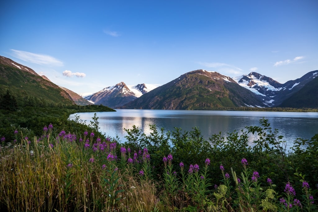 Scenic view of Portage Lake