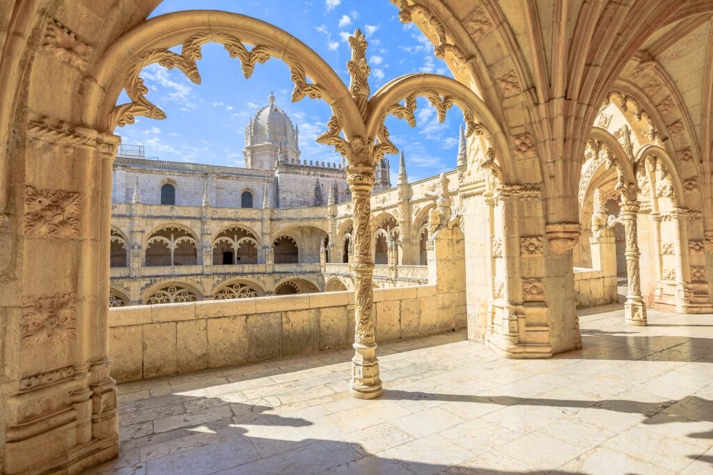 Beautiful cloisters of Jerónimos Monastery, Lisbon