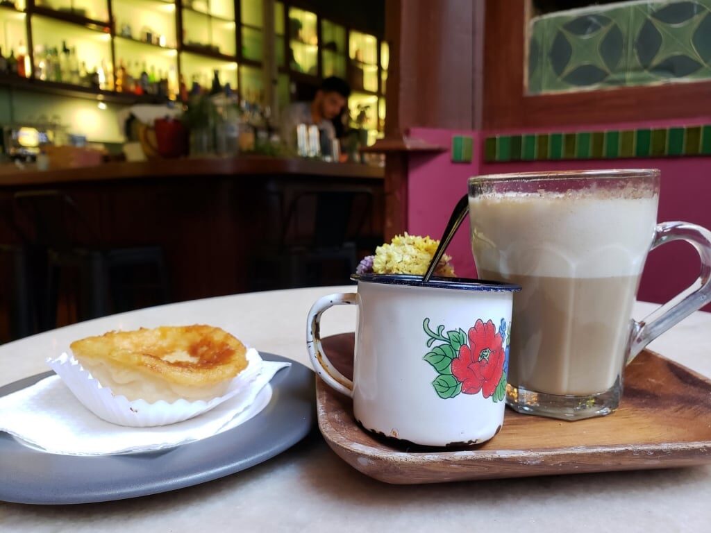 Inside a café in Ponta Delgada
