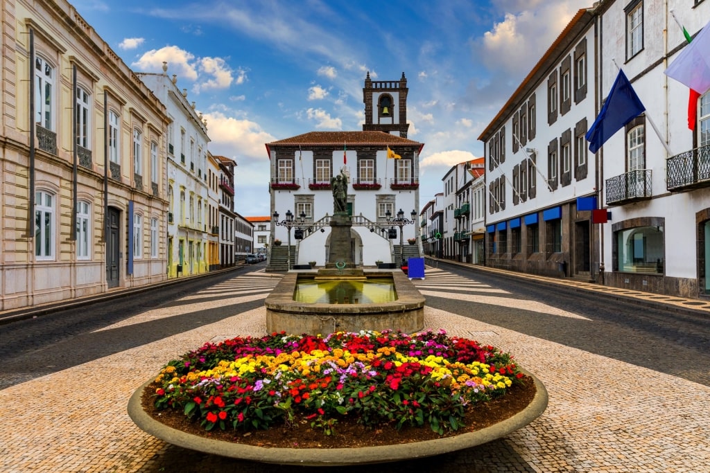 View of the city hall in Ponta Delgada