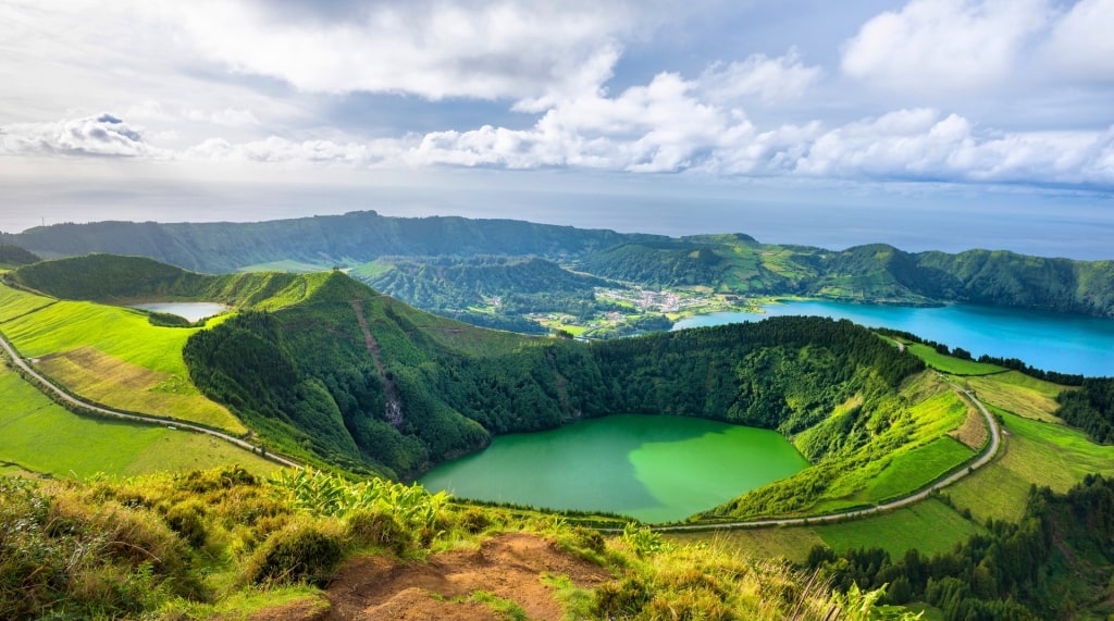 Picturesque landscape of Sete Cidades