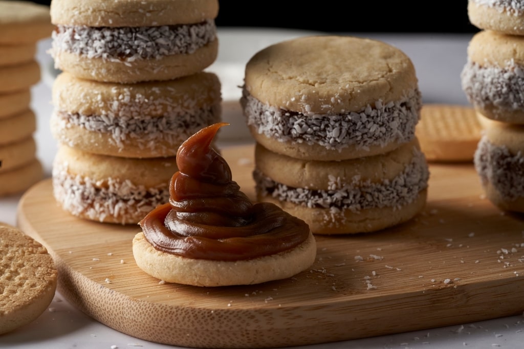 Sweet Dulce de Leche on a biscuit