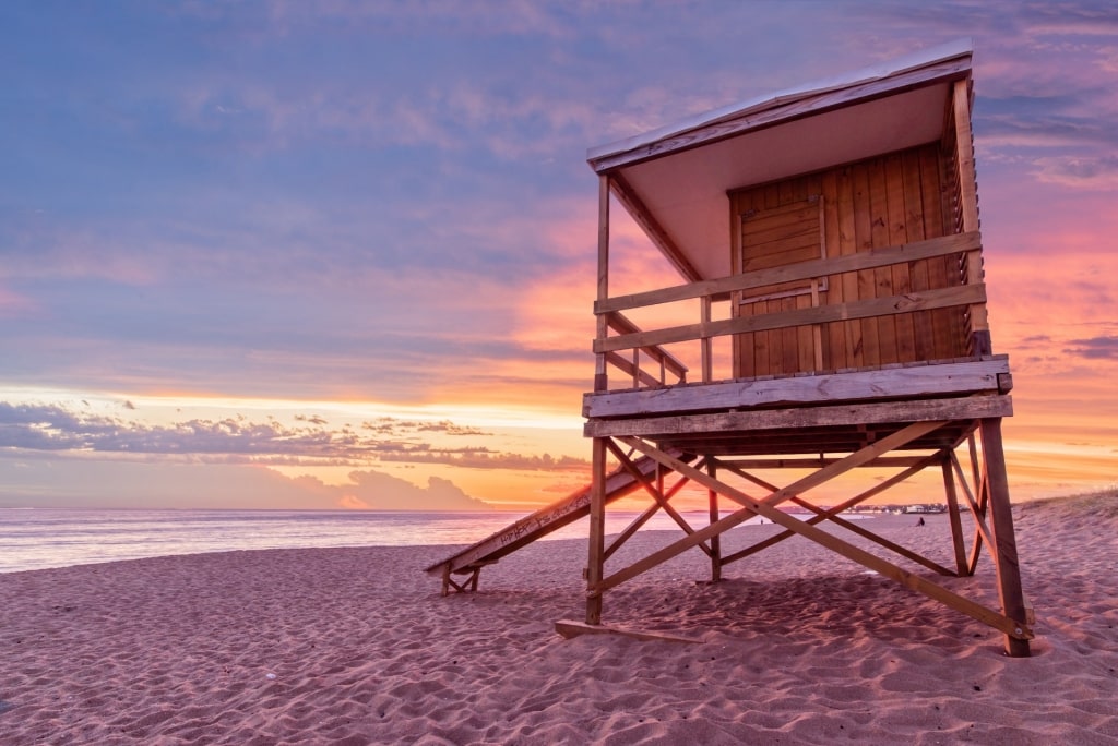 View of the sunset from Playa Mansa