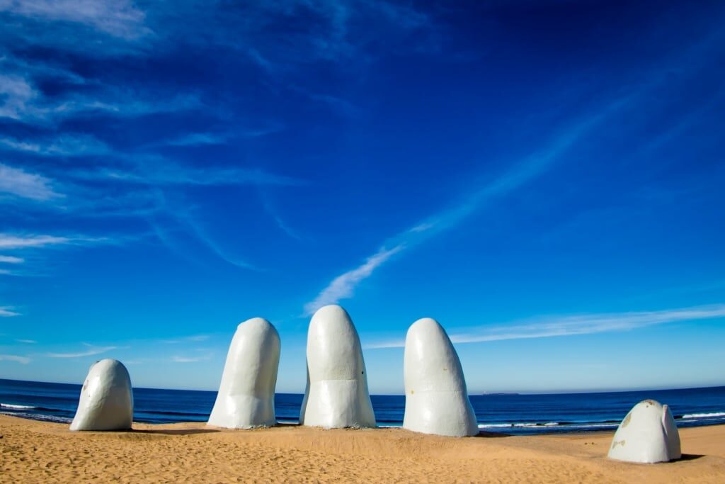 Iconic “The Hand” sculpture on Playa Brava