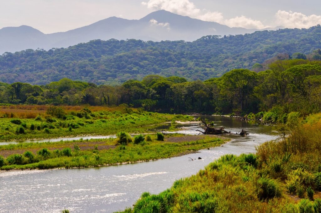 Scenic landscape in Puntarenas Costa Rica with Tarcoles River