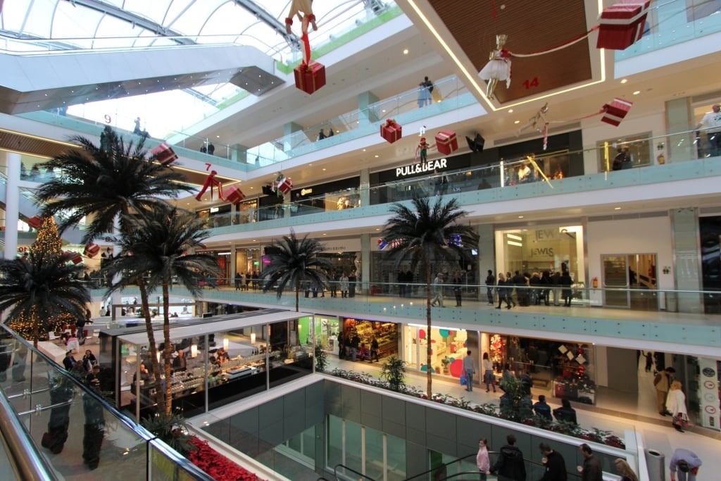 Bright interior of Athens Metro Mall