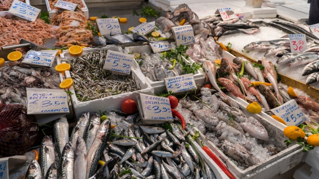 Fresh fish inside the Central Market