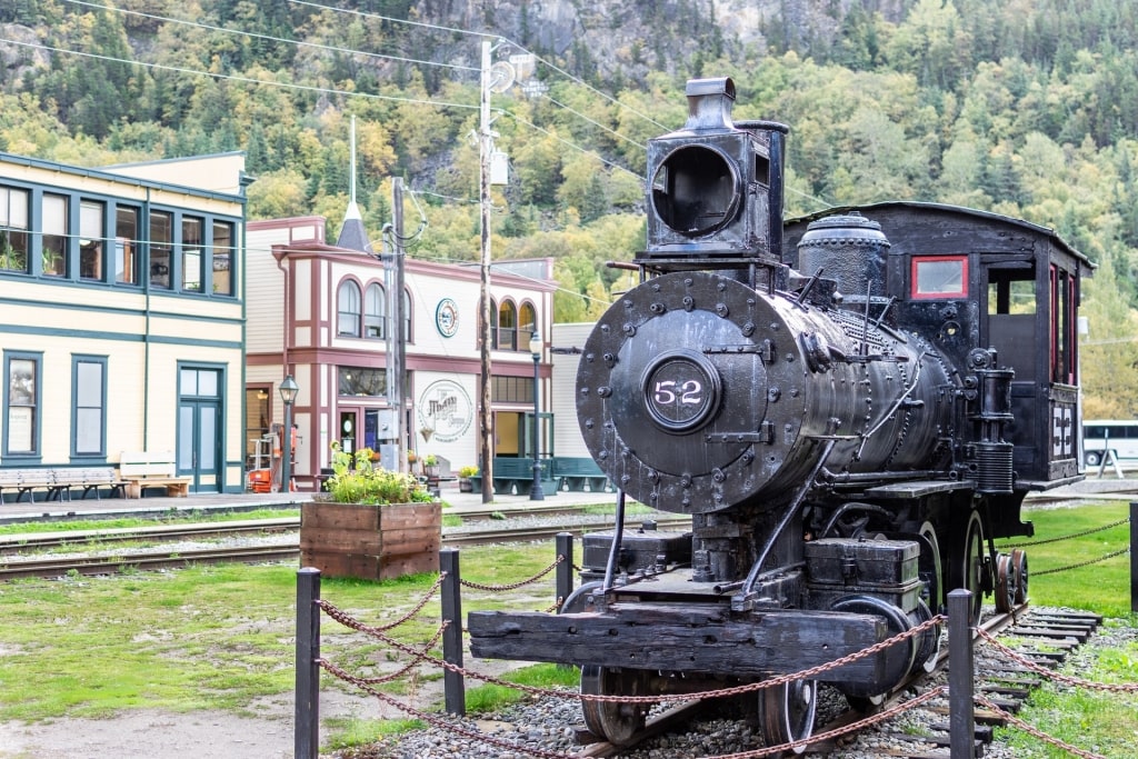 Iconic train in Klondike Gold Rush National Historical Park