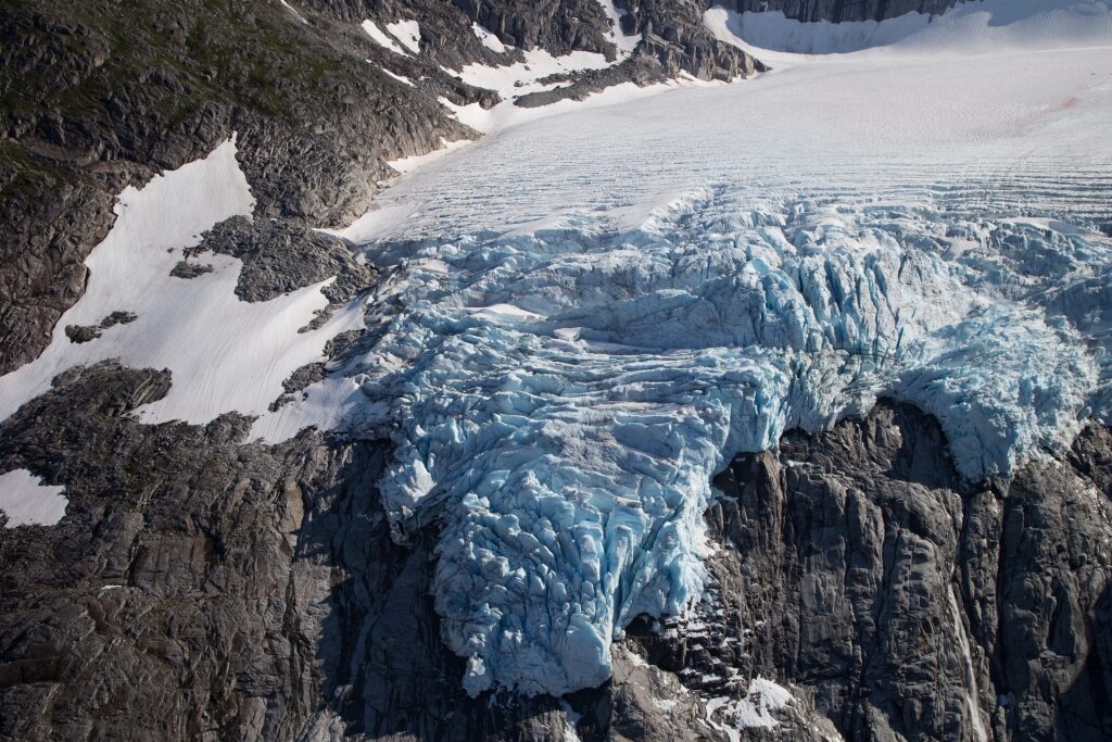 Closeup view of Mendenhall Glacier