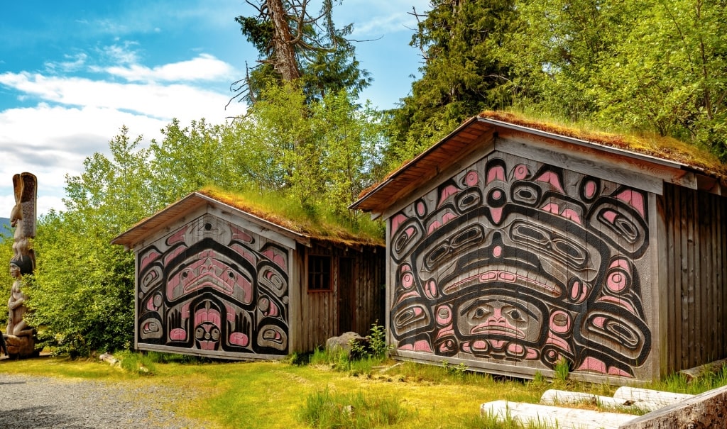 Historic Clan House in Totem Bight State Historical Park, near Ketchikan