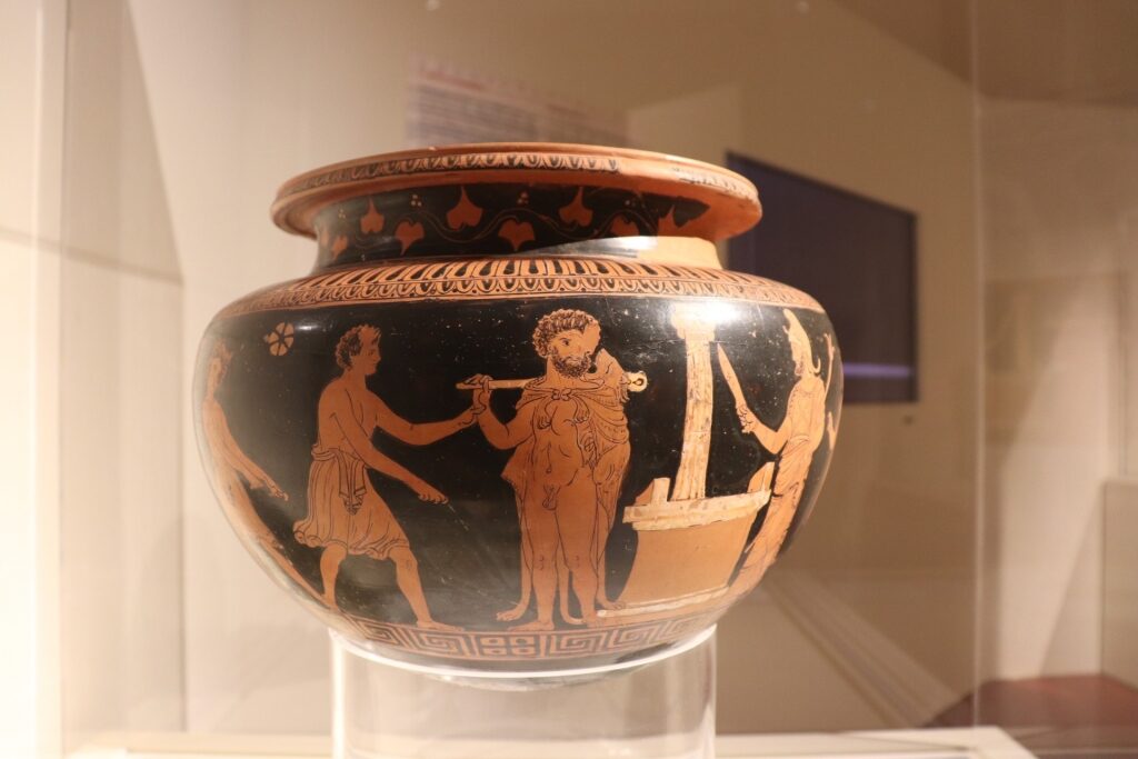 Attic vase inside Museo Nazionale Archeologico di Taranto Italy