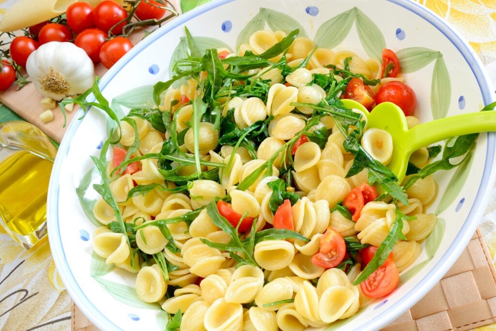 Bowl of orecchiette pasta with olive oil
