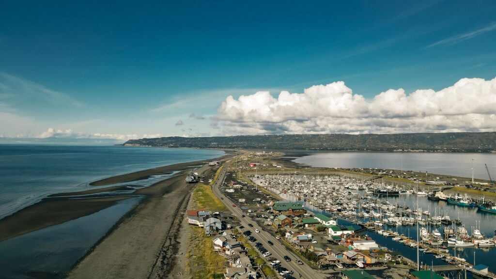 Aerial view of Homer Spit