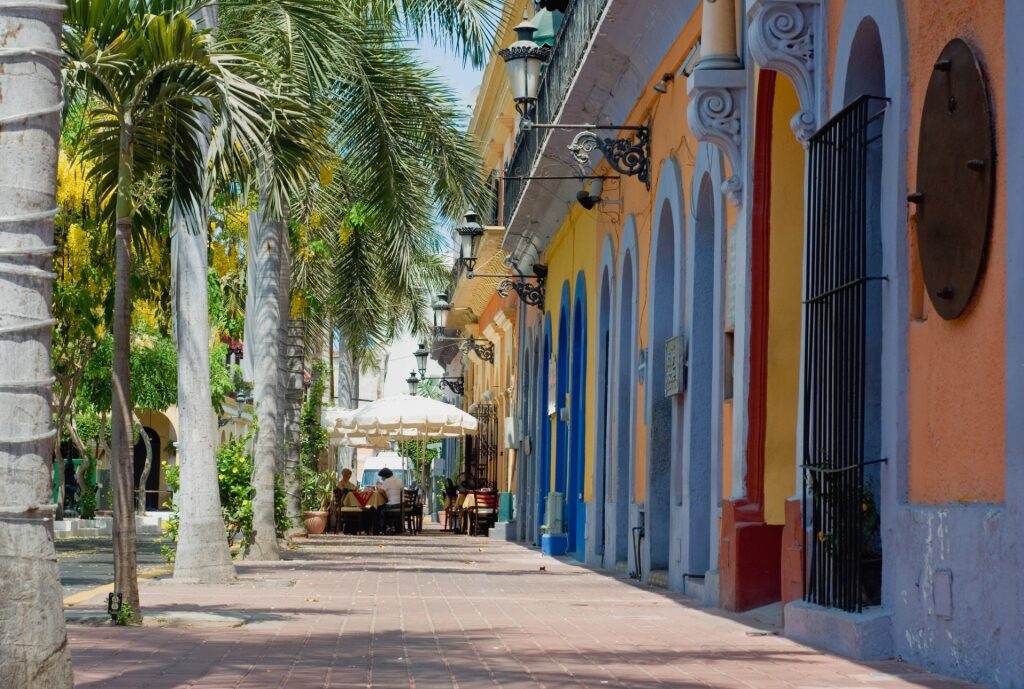 Tree-shaded street in Plaza Machado