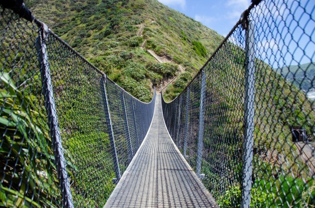 Iconic bridge in Pukerua Bay Escarpment Track