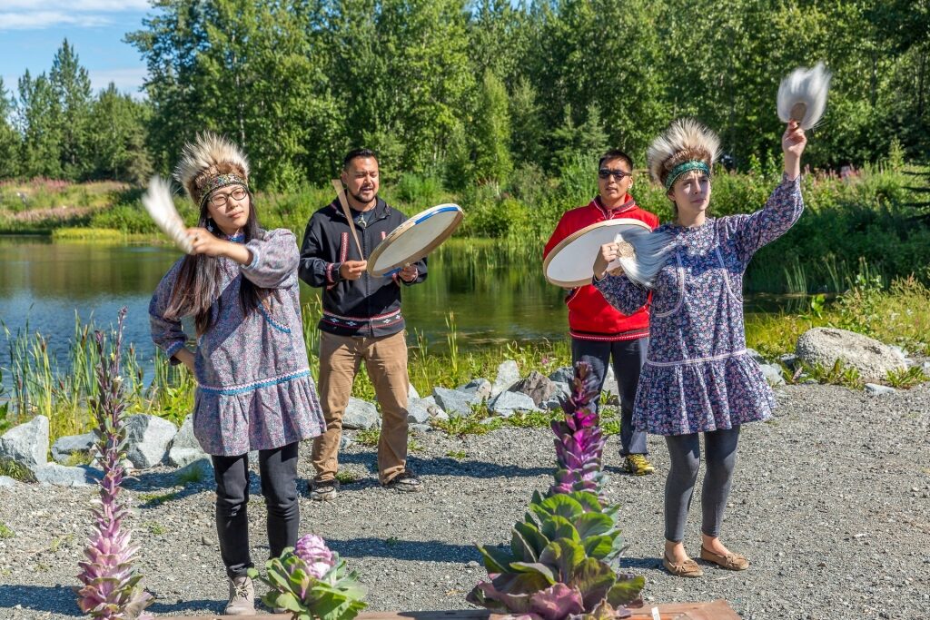 Natives performing Alaska dance