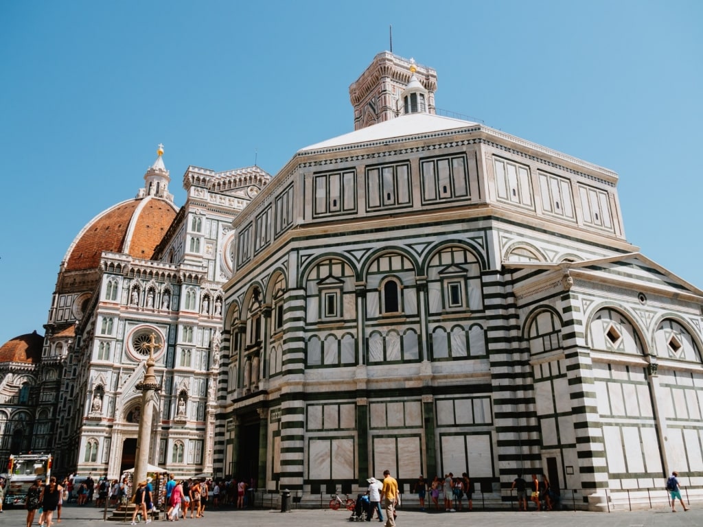 Colorful exterior of Baptistery of Saint John