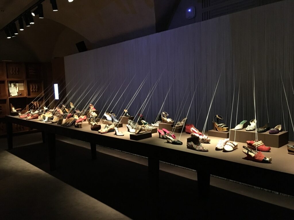 Shoes inside the Ferragamo Museum