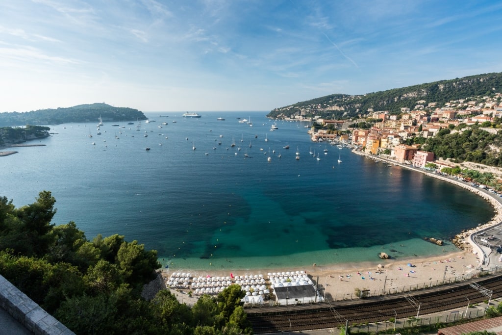 Crescent-shaped shoreline of Villefranche sur Mer