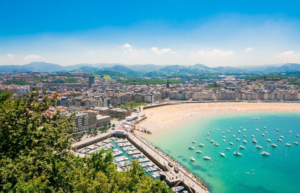 White sands of La Concha in San Sebastian, Spain