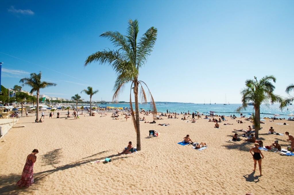 People lounging on Barceloneta Beach