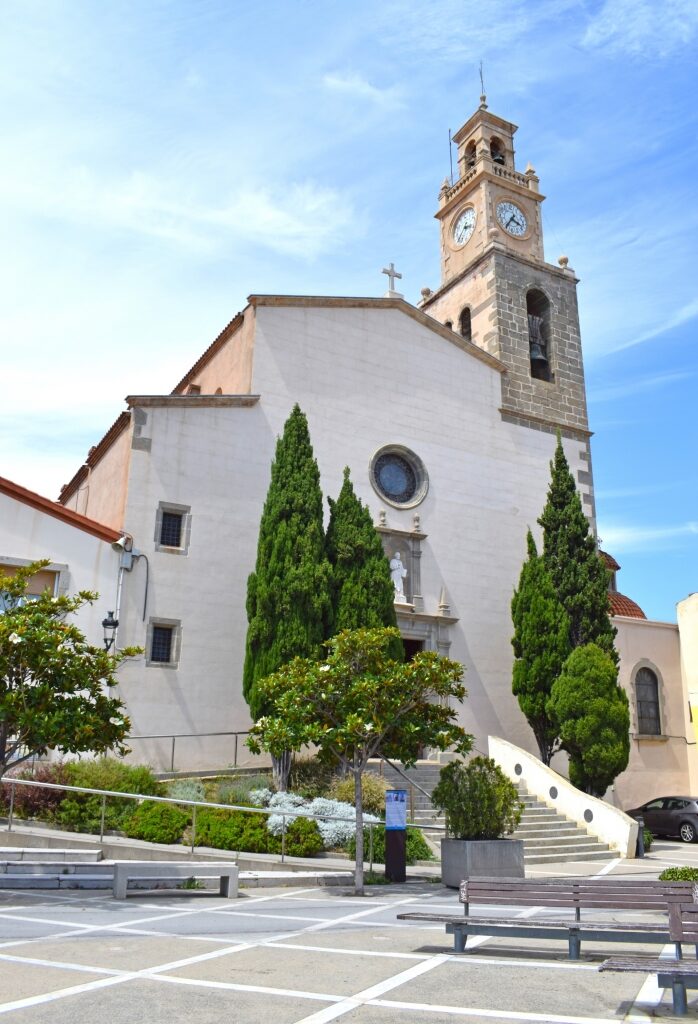 White exterior of Saint Peter’s Church, El Masnou