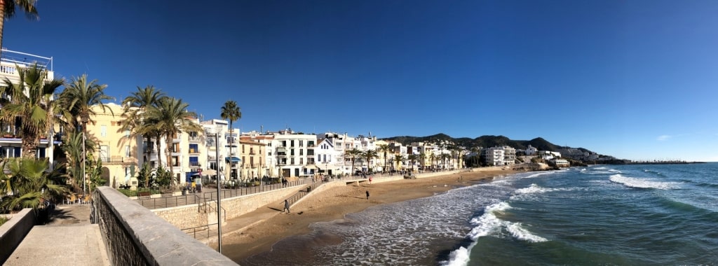 Sitges town with beach