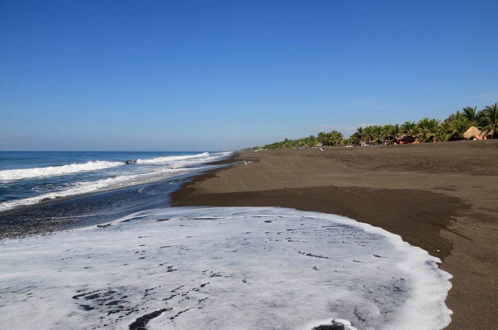 Black sands of Playa de Monterrico, near Puerto Quetzal, Guatemala