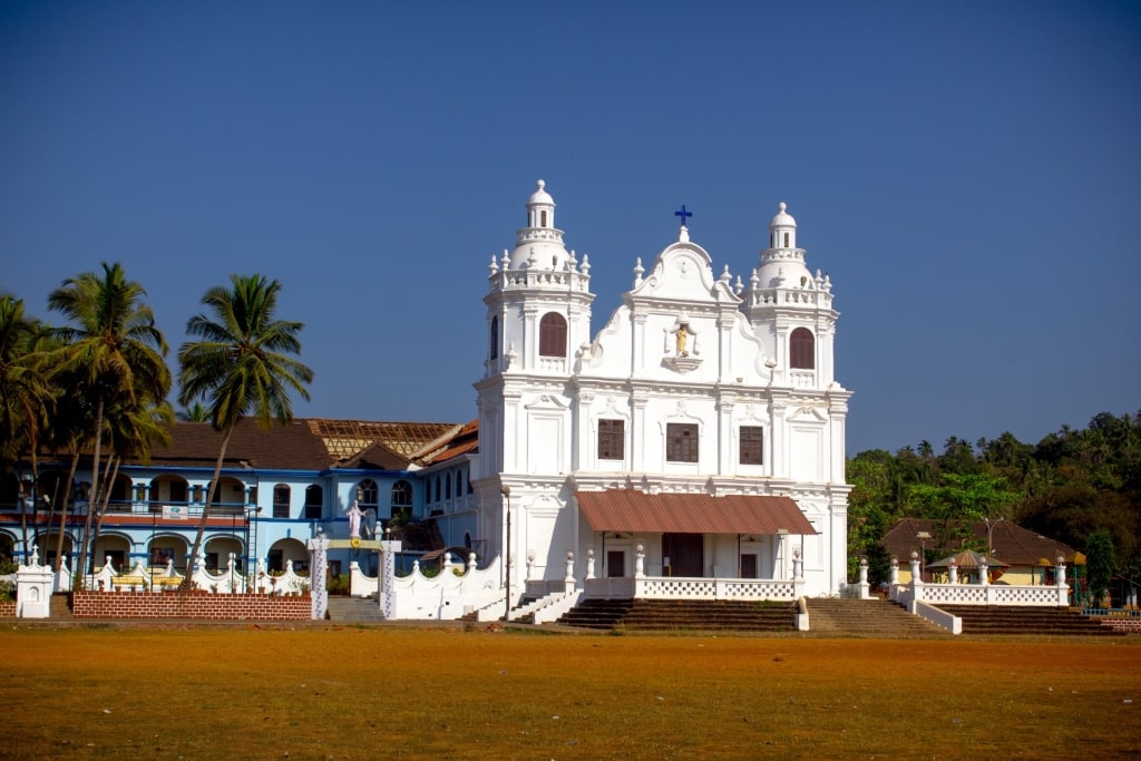 White facade of Church of St. Alex