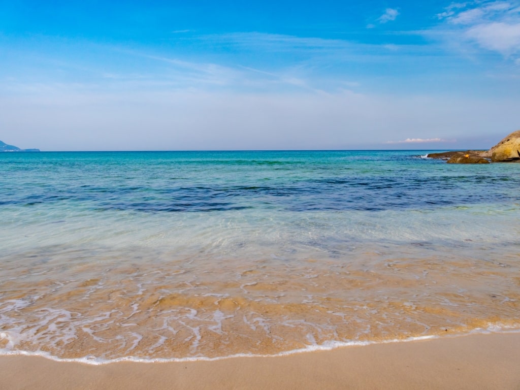 Brown sands of Shirahama Ohama Beach, Shizuoka