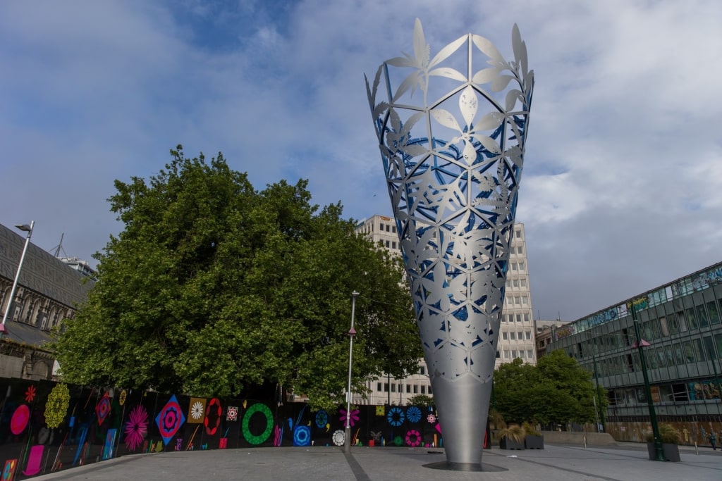 Beautiful street view of Downtown Christchurch