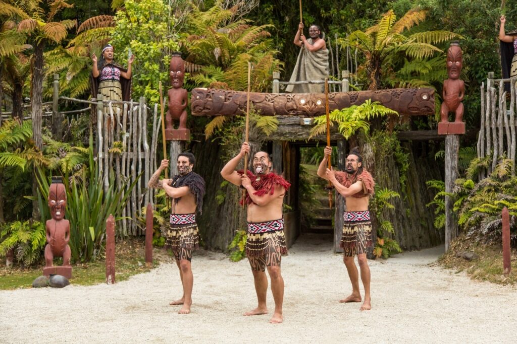Locals in Whakarewarewa Living Māori Village, Rotorua