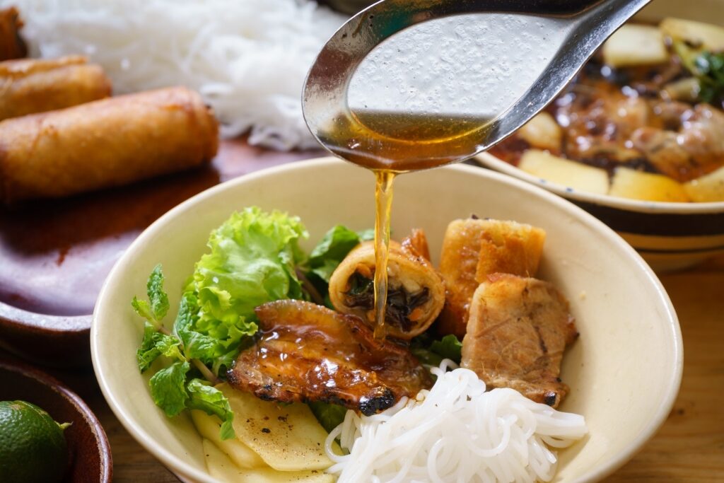 Bun cha with fish sauce