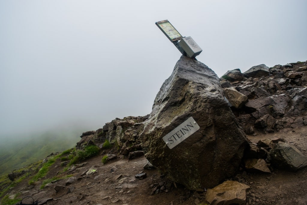 Iconic Steinn landmark in Mount Esja