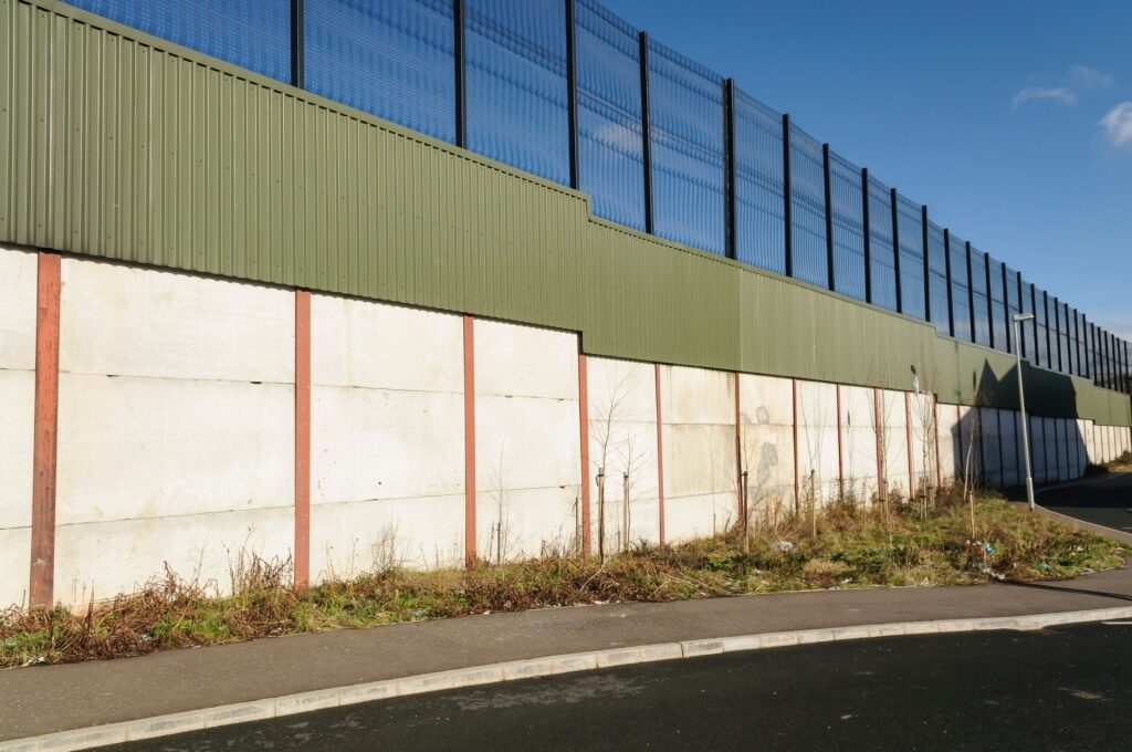 View of the Peace Wall in Belfast, Northern Ireland