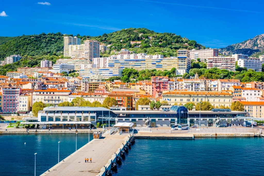 Waterfront of Ajaccio in Corsica, France