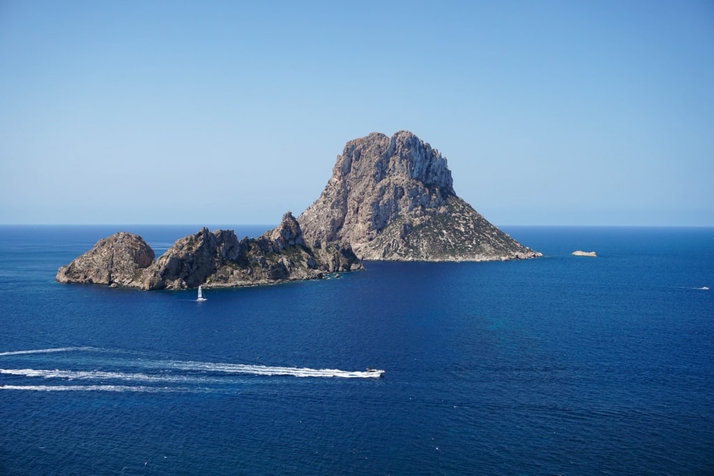 Scenic landscape of Es Vedrà in Ibiza, Spain