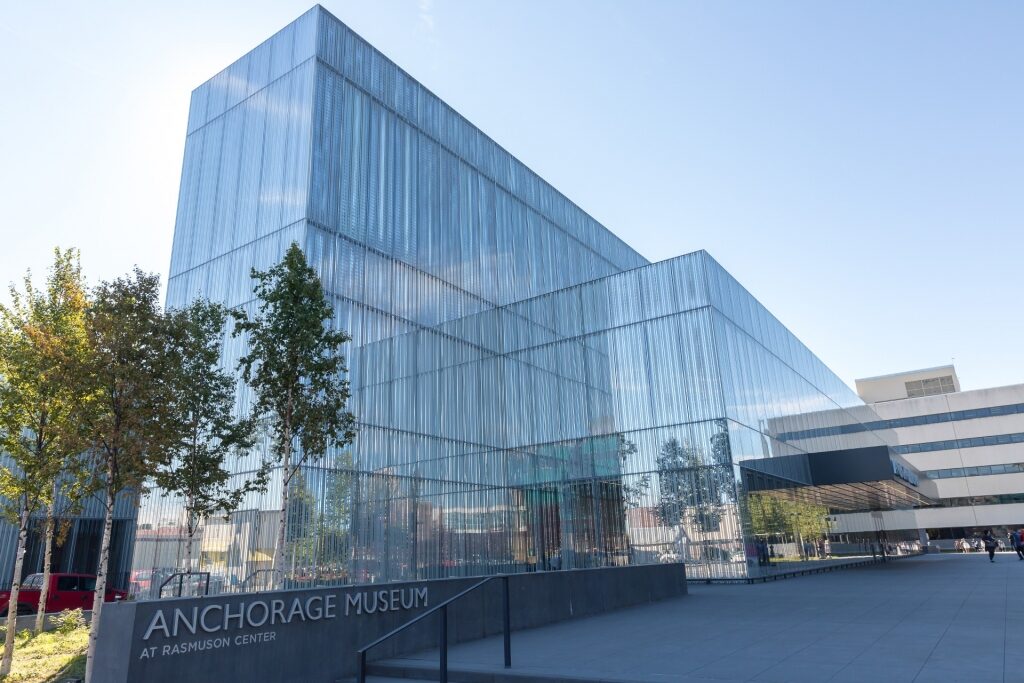 Glass exterior of Anchorage Museum